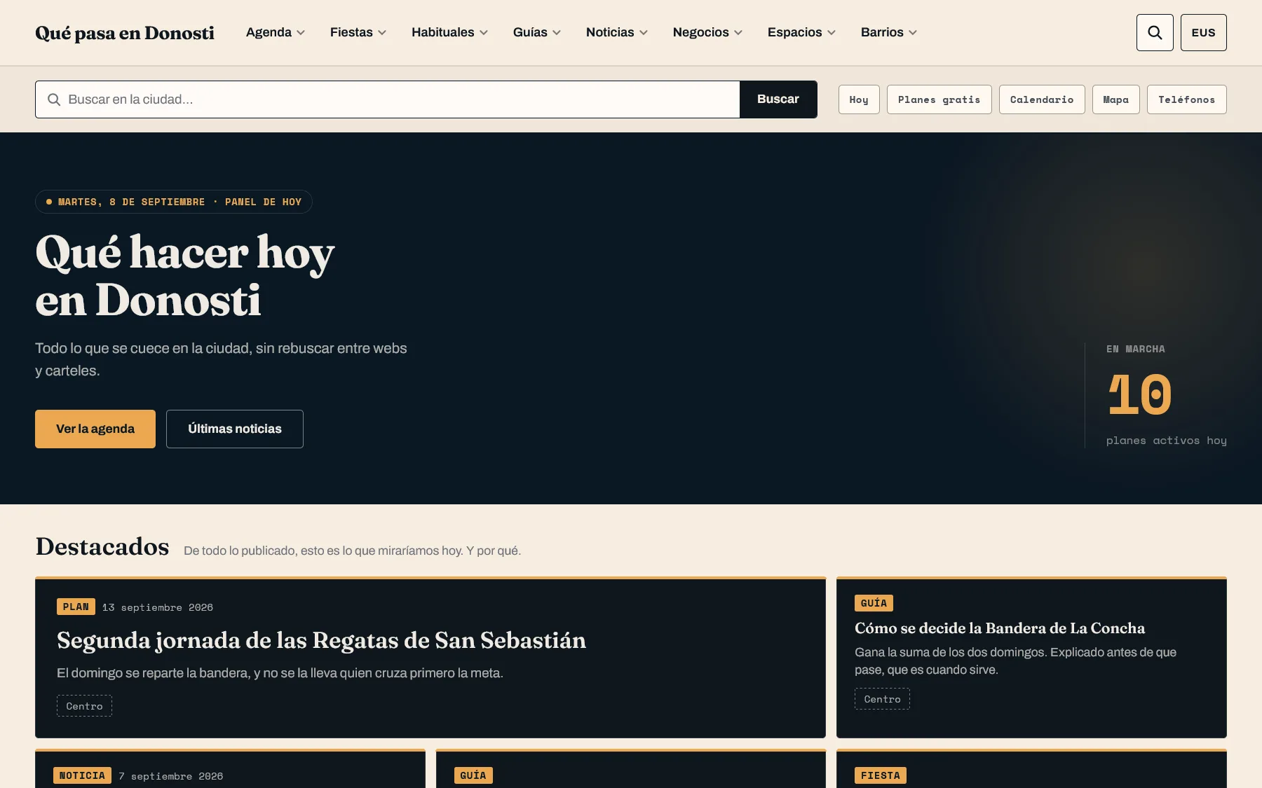 Qué pasa en Donosti — Portal bilingüe de planes, fiestas y negocios de Donostia