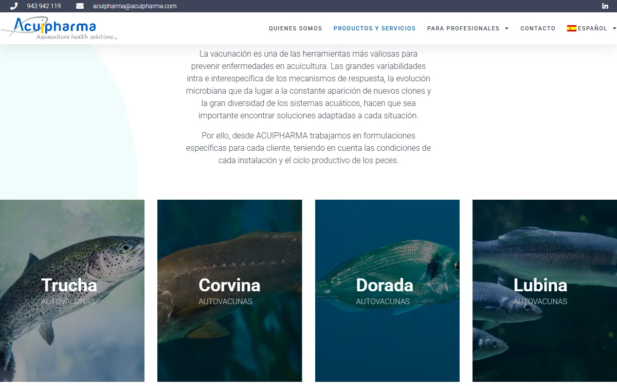 Autovacunas por especie: trucha, corvina, dorada y lubina