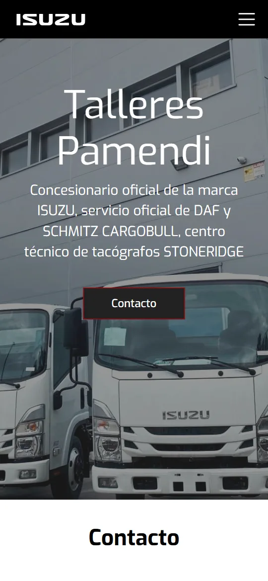 La portada en el móvil, con el acceso directo al contacto