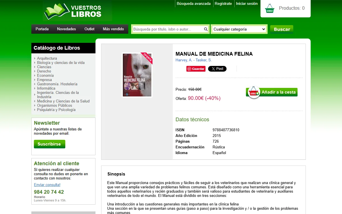 Ficha de libro: precio, oferta, datos técnicos y sinopsis