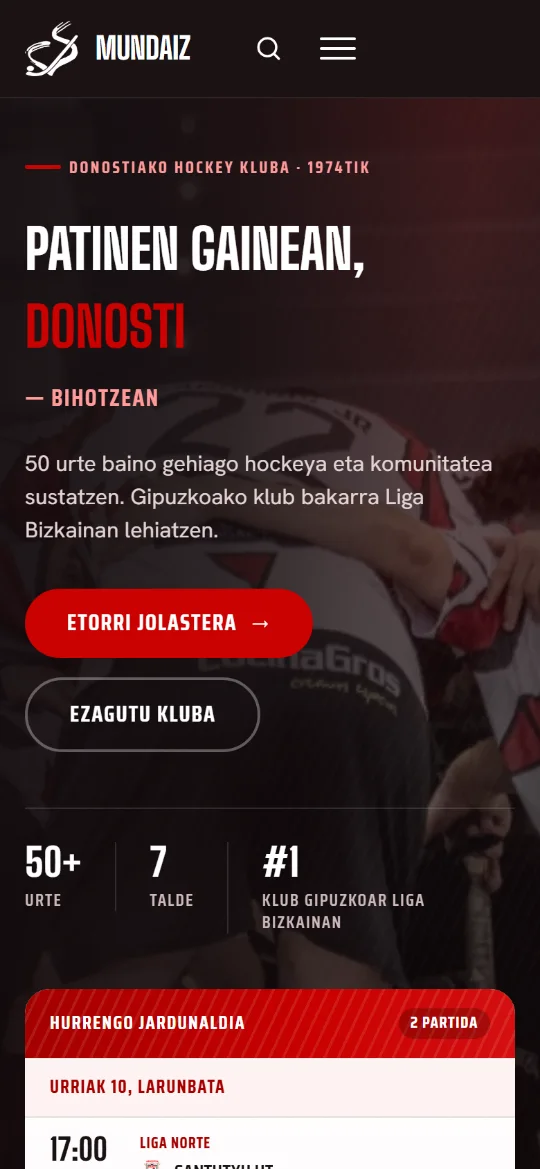 La portada en euskera, en el móvil